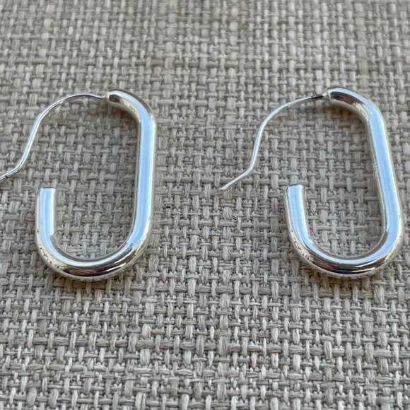 Essentials Women Earrings Silver Plated Jewelry Hoop Hook Earrings $40 - Picture 4 of 12